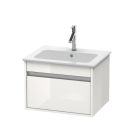 Duravit KT641802222 Ketho 23.63" L X 18.75" W X 16.13" H Single Drawer Wall Mounted Vanity Base Only in White (Vanity Top Sold Separately)