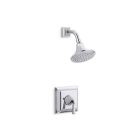 Kohler TS462-4S-CP Memoirs Stately 2.5 GPF Rite-Temp Shower Valve Trim with Lever Handle and Showerhead in Polished Chrome