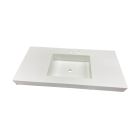 Lacava LACSPO1W48 4822-LV-2H 48" L X 22" W X 4" H Two Holes Solid Surface Vanity Top with Overflow in Matte White (Vanity Base Sold Separately)