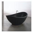 Rapsel LAMI 027 Lavasca Mini 71" L x 36" W X 28" H Freestanding Bathtub in Matte Black