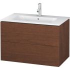 Duravit LC624101313 L-Cube 32-1/4" L X 18-7/8" W X 21-5/8" H Two Drawers Wall-Mounted Vanity Cabinet Only in American Walnut (Vanity Top and Sink Sold Separately)
