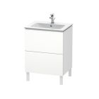 Duravit LC662501818 L-Cube 24" L x 19" D Single Floor Standing Lood Vanity Cabinet Only with Two Pull-Out Compartments in White Matte (Vanity Top Sold Separately)