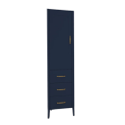Madeli LCEN-181876-L001-SA-PN Encore 18" Width Free Standing Linen Cabinet Left Hand Hinged in Sapphire with Polished Nickel Hardware