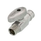 Uponor LF5865038 ProPEX® 1/2" PEX x 3/8" OD Compression Full Port Straight Stop Valve in Chrome 