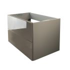 Cosmic 719887902 Block 2 Drawers Cabinet for Washbasin Sink in Matte Mink with Glossy Mink