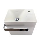Cosmic 7230501 Washbasin Sink with Towel Bar, 2 Drawers and Trap (40x26,5x40,2) in Matte White