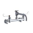 Elkay LK940VS07T4S 8" Centerset Wall Mounted Service Sink Faucet with 7" Reach Vented Spout and 4" Wristblade Handles in Chrome