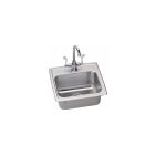 Elkay LR1716SC Lustertone Classic Single Bowl Drop-in Sink & Faucet Kit 17" x 16" x 7-5/8", Stainless Steel Finish 