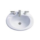 Toto LT511.8G#11 Supreme® 20" L X 17" W X 8-1/8" H Drop In Self Rimming Bathroom Sink with Three Faucet Holes, Overflow and CeFiONtect Ceramic Glaze in Colonial White