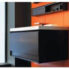 Wetstyle M3618WM-16 M Collection 21 7/8’’ D X 35 5/8" L X 18" H Wall Mount Basin in Walnut Chocolate