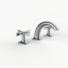 Davinci MAP-100-PC Morris Adjmi Deck mounted, Three-Hole Lavatory Faucet with Soft Arc Spout with Pinch Lever Handles in Polished Chrome