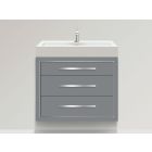 Madeli B850-30-002-TG-BN Villa 30" Width Vanity Cabinet Base in Studio Grey with Brushed Nickel Hardware (Vanity Top Sold Separately)