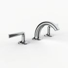 Davinci MAP-100-PC Morris Adjmi Deck mounted, Three-Hole Lavatory Faucet with Soft Arc Spout with Pinch Lever Handles in Polished Chrome
