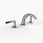 Davinci MAP-100-PN Morris Adjmi Deck mounted, Three-Hole Lavatory Faucet with Soft Arc Spout with Pinch Lever Handles in Polished Nickel