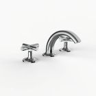 Davinci MAPX-100-PC Morris Adjmi Deck mounted, Three-Hole Lavatory Faucet with Soft Arc Spout with Octagonal Cross Handles in Polished Chrome