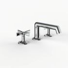 Davinci MATC-100-PC Morris Adjmi Deck mounted, Three-Hole Lavatory Faucet with 90 Degree Spout with Pinch Cross Handles in Polished Chrome