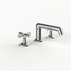 Davinci MAX-100-PN Morris Adjmi Deck Mounted Three-Hole Lavatory Faucet with 90 Degree Spout with Octagonal Cross Handles in Polished Nickel
