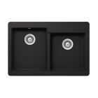 Houzer MADISON N-175 ONYX Madison Series 33" W Drop In 60/40 Topmount Granite Double Basin Kitchen Sink in Onyx