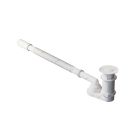 Agape MET0477LZ 1-1/2" Waste for Bathtubs in Matte White with Ring ø 78 mm and Wastetrap