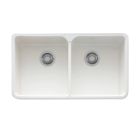 Franke MHK720-31WH Manor House 31" L x 19" W x 7" H Double Bowl Apron Front Fireclay Sink in White