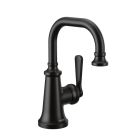 Moen S44101BL Colinet 1.2 GPM One-Handle High Arc Bathroom Sink Faucet with Pop-Up Drain Assembly in Matte Black