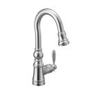 Moen S53004 Weymouth™ 1.5 GPM Deck Mounted Single Handle High Arc Pull Down Bar Faucet in Chrome