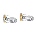 Gerber G074776183 Classics 2-3/4" W Straight Pattern Trim and Compression Valves with 1/2" Sweat Connections, Metal Fluted Handles, Hot and Cold Stems in Polished Chrome