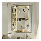 Robern MR2436D6FPE0 M Series Reserve 24" W X 36" H X 6" D Single Door Medicine Cabinet in Polished Edge with Slow Close Hinges, Magnetic Storage and Storage Tray, Non Electric