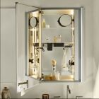 Robern MR2448D4FPE4R M Series Reserve 24" W X 48" H X 4" D Rectangular Frameless Single Door Medicine Cabinet in Polished Edge with Slow-Close Hinges, Magnetic Storage, Storage Tray and Electric+ Upgrade