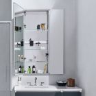Robern MR3030D4FPE2 M Series Reserve 30" W X 30" H X 4" D Recessed Double Door Medicine Cabinet in Polished Edge with Left Side Slow-Close Hinges, Magnetic Storage, Storage Tray And Electric Upgrade