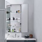 Robern MR3030D4FPE4L M Series Reserve 30" W X 30" H X 4" D Rectangular Frameless Double Door Medicine Cabinet in Polished Edge with Left Side Slow-Close Hinges, Electric+ Upgrade