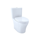 Toto MS446124CEMFGN#01 Aquia® IV Two-Piece Elongated Dual Flush 1.28 and 0.9 GPF Universal Height Toilet with CEFIONTECT®, WASHLET®+ Ready in Cotton White