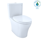 Toto MS446124CEMGN#01 Aquia IV WASHLET+ Two-Piece Elongated Dual Flush 1.28 and 0.9 GPF Toilet with CEFIONTECT in Cotton White