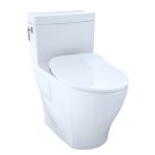 Toto MS626234CEFG#01 Aimes® One-Piece Elongated 1.28 GPF Toilet with CEFIONTECT® and SoftClose® Seat, WASHLET®+ Ready in Cotton White