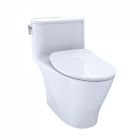Toto MS642234CUFG#01 Nexus® 1G® One-Piece Elongated 1.0 GPF Universal Height Toilet with CEFIONTECT and SS234 SoftClose Seat, WASHLET+ Ready in Cotton White
