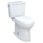 Toto MS776124CEFG#01 Drake® Two-Piece Elongated 1.28 GPF Universal Height TORNADO FLUSH® Toilet with CEFIONTECT® and SoftClose® Seat, WASHLET®+ Ready in Cotton White