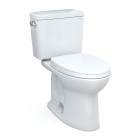 Toto MS776124CSFG#01 Drake® Two-Piece Elongated 1.6 GPF Universal Height TORNADO FLUSH® Toilet with CEFIONTECT® and SoftClose® Seat, WASHLET®+ Ready in Cotton White