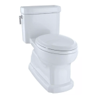 Toto MS974224CEFG#01 Eco Guinevere® Elongated 1.28 GPF Universal Height Skirted Toilet with CEFIONTECT® and SoftClose Seat in Cotton White