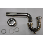 Davinci MT3015XPN 1-1/2" Inlet X 1-1/2" Outlet Lavatory P-Trap with Clean Out. Includes High Bow Flange in Polished Nickel