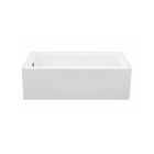 MTI S153 Cameron 3 Soaker Alcove Acrylic Bathtub 66" L X 32" W X 20-1/2" H with Integral Front Skirt and Tile Flange in White, Left Hand Drain, Includes Built-in Virtual Spout