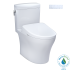 Toto MW4364736CEMFGN#01 Aquia IV Cube® Elongated Washlet®+ S7A 0.9/1.28 GPF Dual Flush Two-Piece Toilet with EWATER+ Contemporary Bidet Seat in Cotton White
