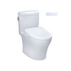 Toto MW4364736CEMFGNA#01 Aquia IV Cube® Elongated Washlet®+ S7A 0.9/1.28 GPF Dual Flush Two-Piece Toilet with EWATER+ Contemporary Auto Flush Bidet Seat in Cotton White