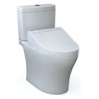 Toto MW4463084CEMFGN#01 Aquia® IV Elongated WASHLET®+ C5 1.28/0.9 GPF Two Piece Toilet with Premist and Ewater+ Wand Cleaning in Cotton White