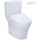 Toto MW4464736CEMFGN#01 Aquia® IV Elongated Washlet+ S7A 0.9/1.28 GPF Dual Flush Two-Piece Toilet with Ewater+ Wand Cleaning in Cotton White