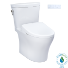 Toto MW4484726CEMFGN#01 Aquia IV Arc® Elongated Washlet®+ S7 0.9/1.28 GPF Dual Flush Two-Piece Toilet with EWATER+ Contemporary Bidet Seat in Cotton White