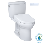 Toto MW4544736CEFGA#01 Drake® II WASHLET®+ 1.28 GPF Two-Piece Elongated Toilet with Auto Flush WASHLET®+ S7A Contemporary Bidet Seat in Cotton White