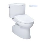 Toto MW4744726CEFG#01 Vespin® II Elongated Washlet®+ S7 1.28 GPF Two-Piece Toilet with EWATER+ Contemporary Bidet Seat in Cotton White