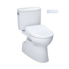 Toto MW4744726CEFGA#01 Elongated Vespin® II Washlet®+ S7 1.28 GPF Two-Piece Toilet with EWATER+ Contemporary Auto Flush Bidet Seat in Cotton White