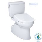 Toto MW4744726CUFG#01 Vespin® II Elongated 1G® Washlet®+ S7 1.0 GPF Two-Piece Toilet with EWATER+ Contemporary Bidet Seat in Cotton White