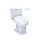 Toto MW4944724CEMFG#01 Connelly® Elongated Washlet®+ S7 0.9/1.28 GPF Floor Mounted Dual Flush Two-Piece Toilet EWATER+ Contemporary Auto Flush Bidet Seat in Cotton White